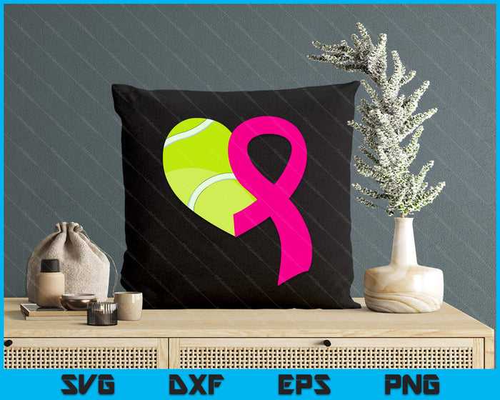 Tennis Pink Ribbon Heart Cool Breast Cancer Awareness Gifts SVG PNG Cutting Printable Files Tennis Pink Ribbon Heart Cool Breast Cancer Awareness Gifts SVG PNG Cutting Printable Files