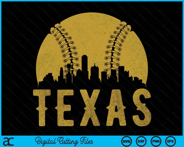 Texas Baseball Fan SVG PNG Cutting Printable Files