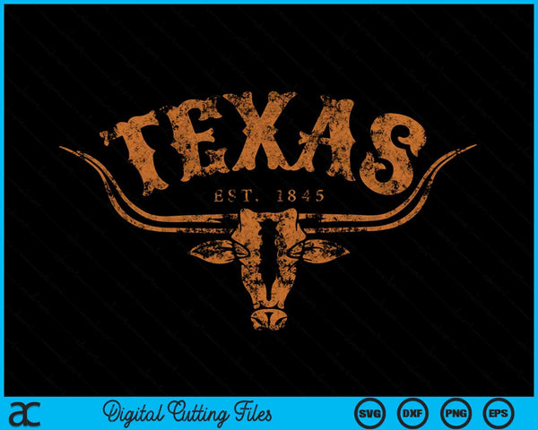Texas Longhorn Austin Pride Vintage Beauty Design SVG PNG Digital Cutting Files