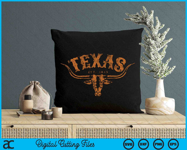 Texas Longhorn Austin Pride Vintage Beauty Design SVG PNG Digital Cutting Files
