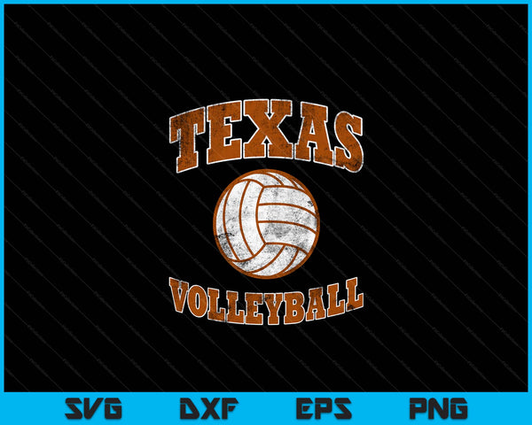 Texas Volleyball Vintage Distressed SVG PNG Digital Cutting Files