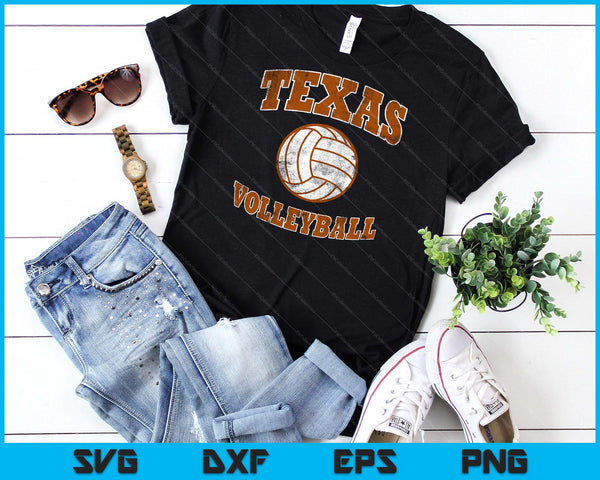 Texas Volleyball Vintage Distressed SVG PNG Digital Cutting Files
