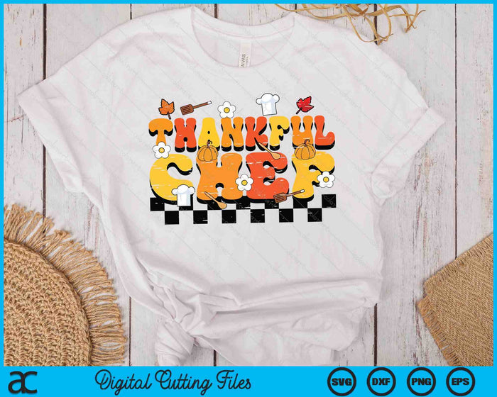 Thankful Chef Retro Groovy Thanksgiving Fall SVG PNG Digital Printable Files Thankful Chef Retro Groovy Thanksgiving Fall SVG PNG Digital Printable Files