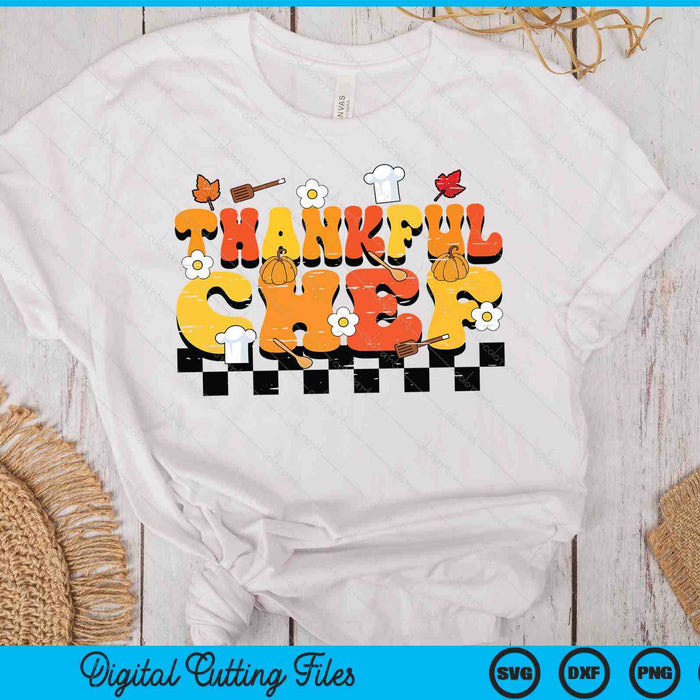 Thankful Chef Retro Groovy Thanksgiving Fall SVG PNG Digital Printable Files Thankful Chef Retro Groovy Thanksgiving Fall SVG PNG Digital Printable Files