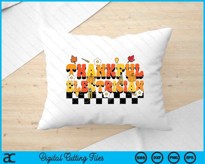 Thankful Electrician Retro Groovy Thanksgiving Fall SVG PNG Digital Printable Files Thankful Electrician Retro Groovy Thanksgiving Fall SVG PNG Digital Printable Files