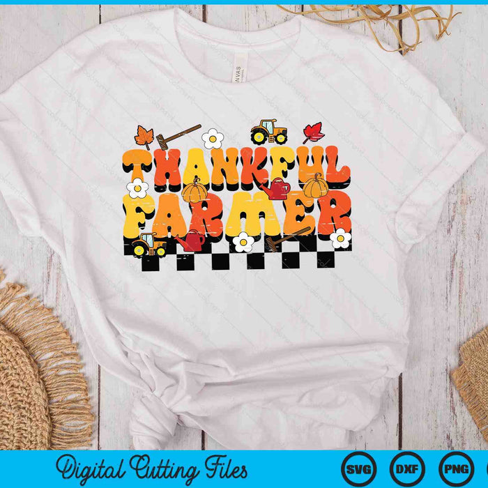 Thankful Farmer Retro Groovy Thanksgiving Fall SVG PNG Digital Printable Files Thankful Farmer Retro Groovy Thanksgiving Fall SVG PNG Digital Printable Files