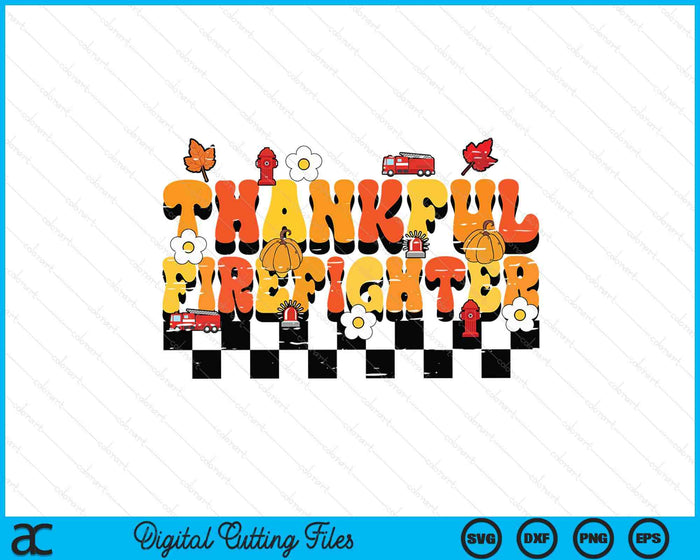 Thankful Firefighter Retro Groovy Thanksgiving Fall SVG PNG Digital Printable Files Thankful Firefighter Retro Groovy Thanksgiving Fall SVG PNG Digital Printable Files
