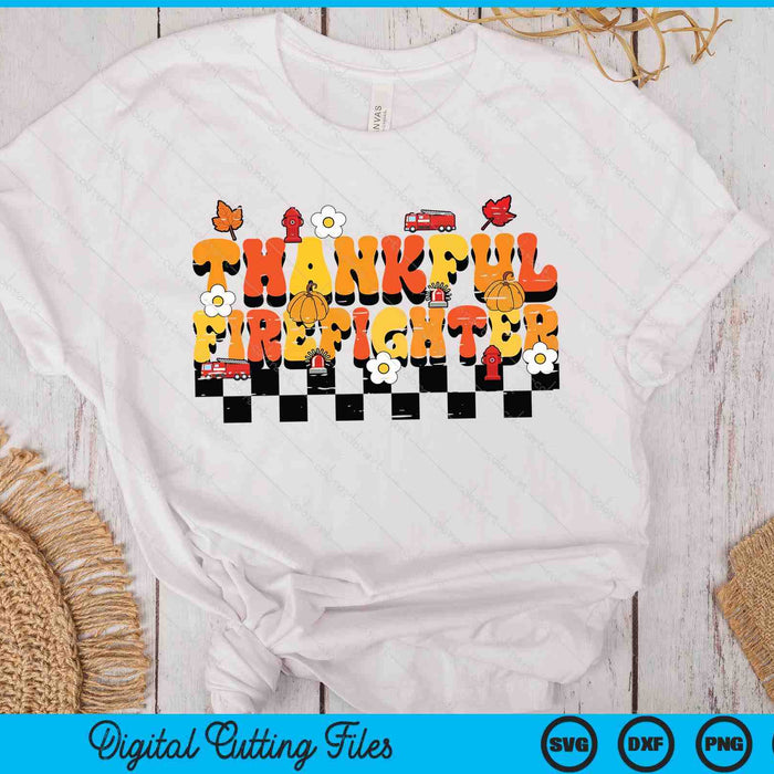 Thankful Firefighter Retro Groovy Thanksgiving Fall SVG PNG Digital Printable Files Thankful Firefighter Retro Groovy Thanksgiving Fall SVG PNG Digital Printable Files