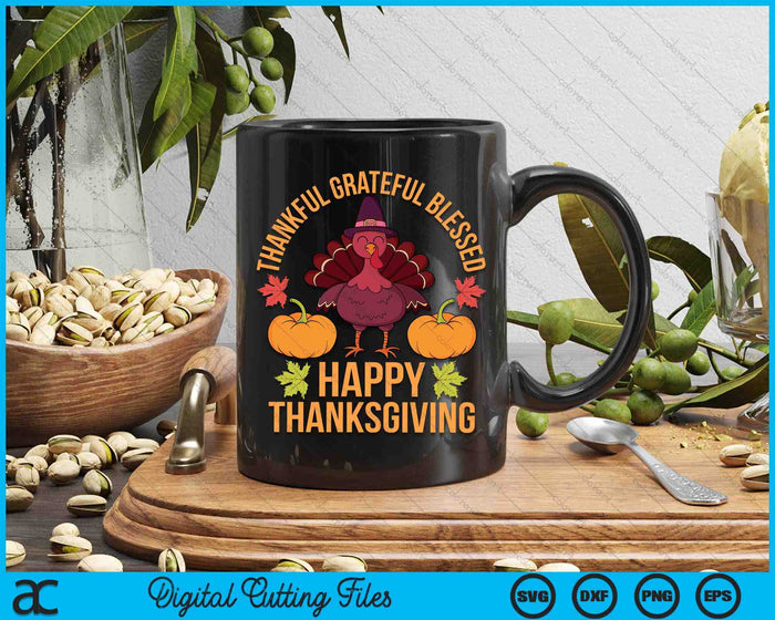 Thankful Grateful Blessed Turkey Women Happy Thanksgiving SVG PNG Digital Printable Files Thankful Grateful Blessed Turkey Women Happy Thanksgiving SVG PNG Digital Printable Files