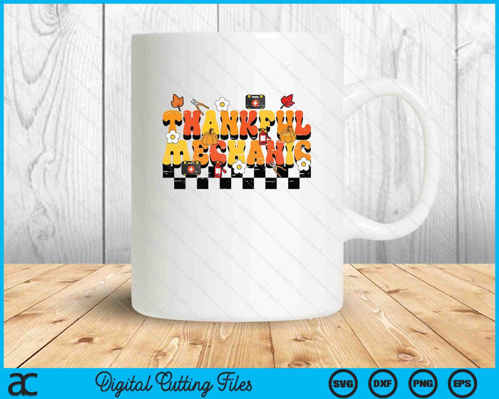 Thankful Mechanic Retro Groovy Thanksgiving Fall SVG PNG Digital Printable Files Thankful Mechanic Retro Groovy Thanksgiving Fall SVG PNG Digital Printable Files