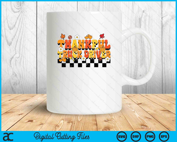 Thankful Truck Driver Retro Groovy Thanksgiving Fall SVG PNG Digital Printable Files Thankful Truck Driver Retro Groovy Thanksgiving Fall SVG PNG Digital Printable Files