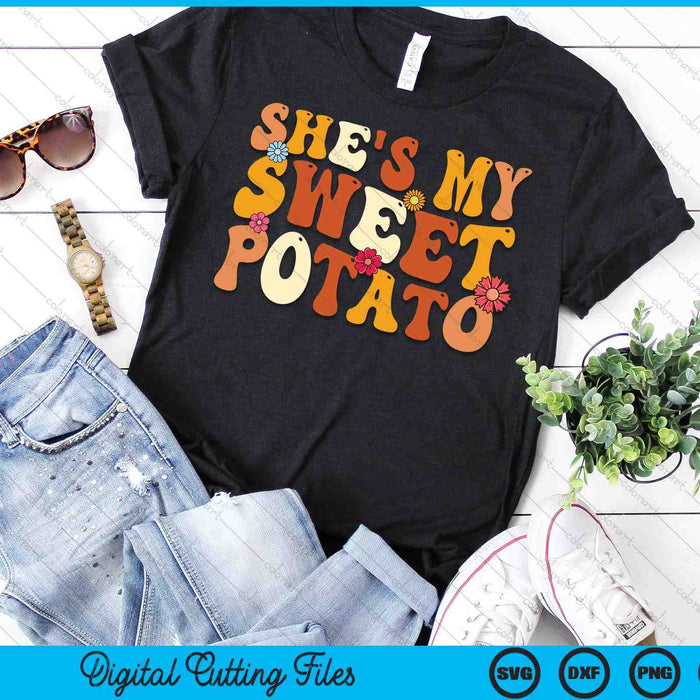 Thanksgiving Couples Sweet Potato I Yam Groovy Flower SVG PNG Digital Printable Files Thanksgiving Couples Sweet Potato I Yam Groovy Flower SVG PNG Digital Printable Files