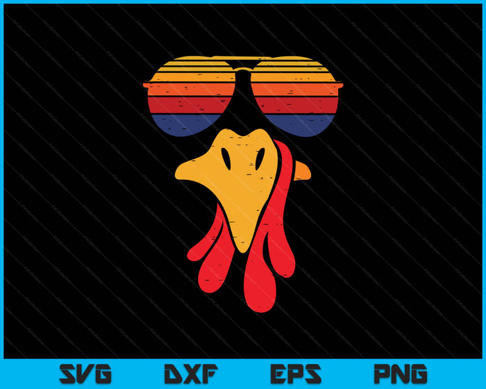 Thanksgiving Turkey Face Sunglasses Vintage SVG PNG Digital Printable Files Thanksgiving Turkey Face Sunglasses Vintage SVG PNG Digital Printable Files