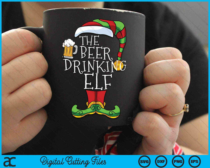 The Beer Drinking Elf Family Matching Christmas SVG PNG Digital Cutting Files
