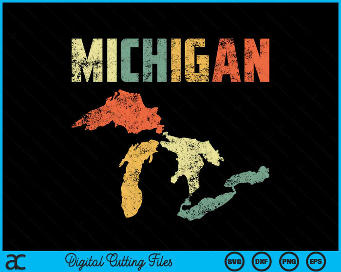 The Great Lakes Retro Michigan MI SVG PNG Digital Printable Files The Great Lakes Retro Michigan MI SVG PNG Digital Printable Files