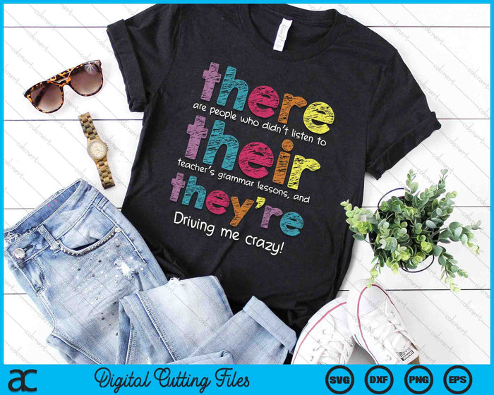 There Their They're English Grammar Teacher Funny Humor SVG PNG Digital Cutting Files There Their They're English Grammar Teacher Funny Humor SVG PNG Digital Cutting Files