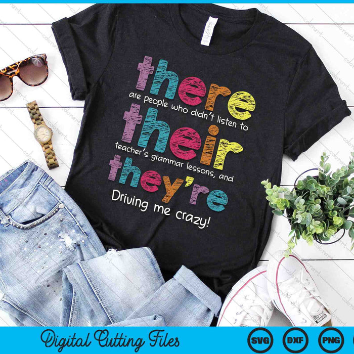 There Their They're English Grammar Teacher Funny Humor SVG PNG Digital Cutting Files There Their They're English Grammar Teacher Funny Humor SVG PNG Digital Cutting Files