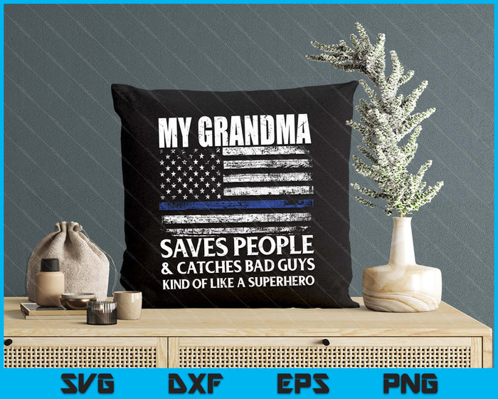 Thin Blue Line Police Officer Grandma SVG PNG Digital Cutting Files Thin Blue Line Police Officer Grandma SVG PNG Digital Cutting Files