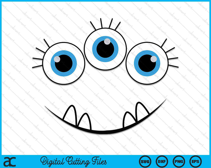 Three Eyed Eyeballs Monster Face Funny Halloween SVG PNG Digital Cutting Files Three Eyed Eyeballs Monster Face Funny Halloween SVG PNG Digital Cutting Files