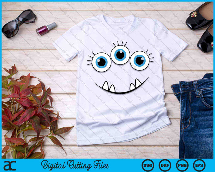 Three Eyed Eyeballs Monster Face Funny Halloween SVG PNG Digital Cutting Files Three Eyed Eyeballs Monster Face Funny Halloween SVG PNG Digital Cutting Files