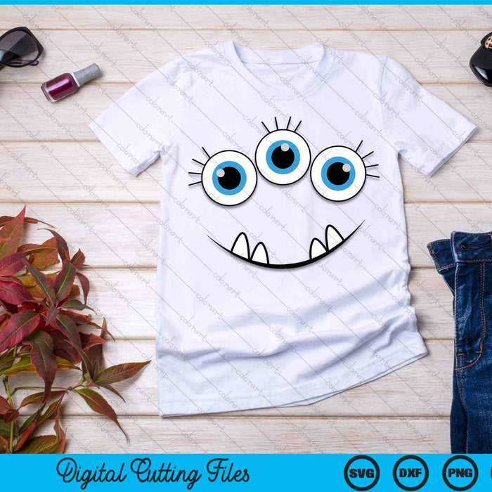 Three Eyed Eyeballs Monster Face Funny Halloween SVG PNG Digital Cutting Files Three Eyed Eyeballs Monster Face Funny Halloween SVG PNG Digital Cutting Files