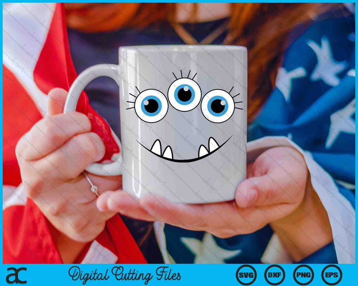 Three Eyed Eyeballs Monster Face Funny Halloween SVG PNG Digital Cutting Files Three Eyed Eyeballs Monster Face Funny Halloween SVG PNG Digital Cutting Files