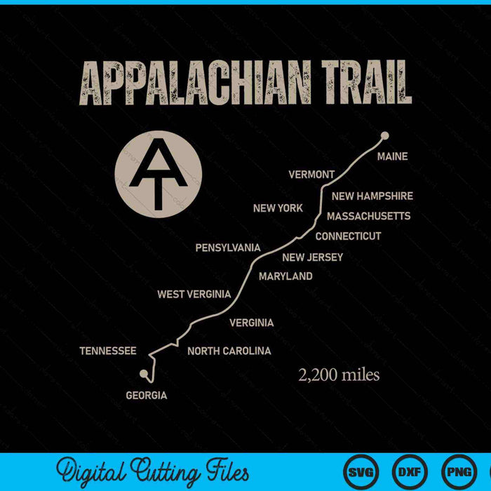 Appalachian Trail Hiking SVG PNG Digital Cutting Files