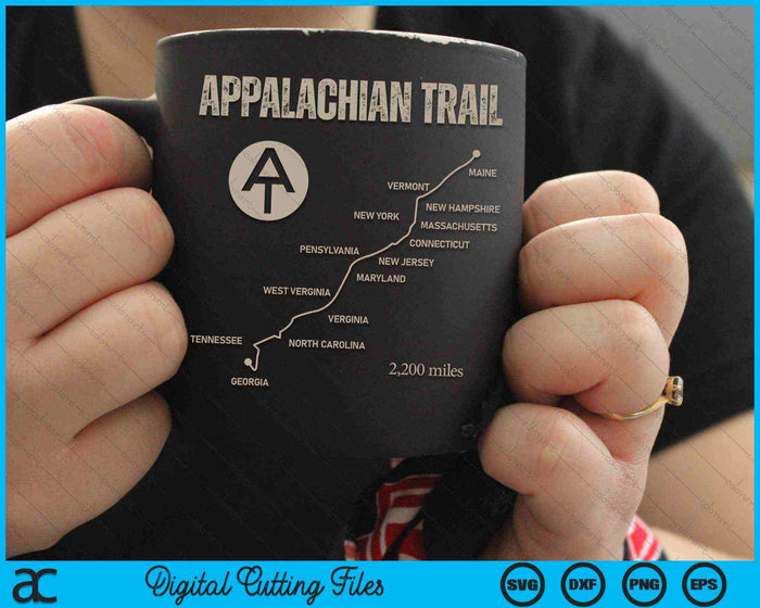 Appalachian Trail Hiking SVG PNG Digital Cutting Files