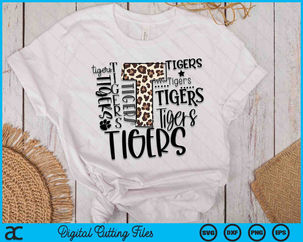 Tigers Typography Tigers Football Leopard American SVG PNG Files