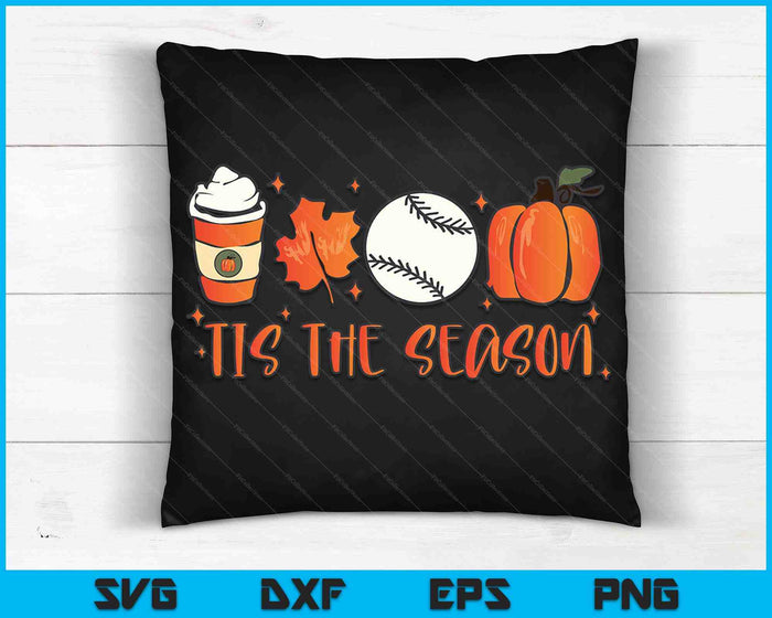 Tis The Season Pumpkin Leaf Latte Otoño Béisbol SVG PNG Archivos de corte digital Tis The Season Pumpkin Leaf Latte Otoño Béisbol SVG PNG Archivos de corte digital