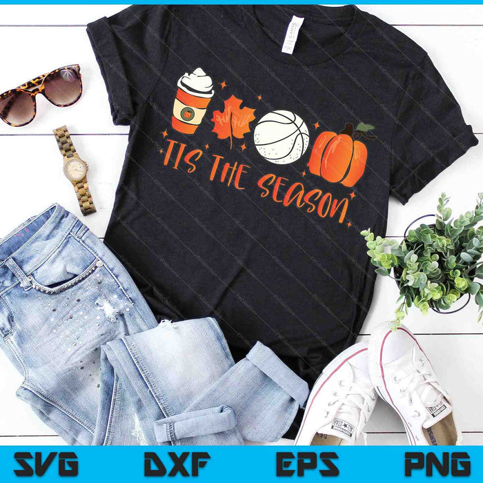 Tis The Season Pumpkin Leaf Latte Otoño Baloncesto SVG PNG Archivos de corte digital Tis The Season Pumpkin Leaf Latte Otoño Baloncesto SVG PNG Archivos de corte digital