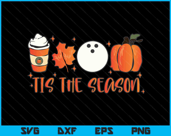 Tis The Season Pumpkin Leaf Latte Fall Bowling Ball SVG PNG Archivos de corte digitales Tis The Season Pumpkin Leaf Latte Fall Bowling Ball SVG PNG Archivos de corte digitales