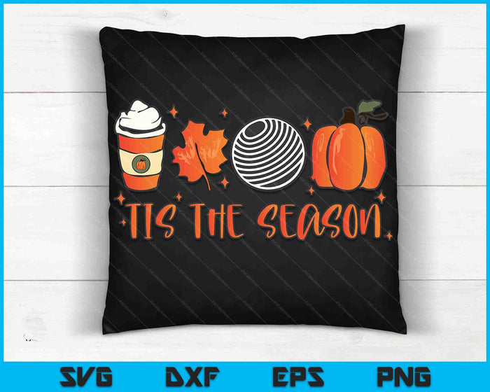 Tis The Season Pumpkin Leaf Latte Fall Dodgeball SVG PNG Archivos de corte digitales Tis The Season Pumpkin Leaf Latte Fall Dodgeball SVG PNG Archivos de corte digitales