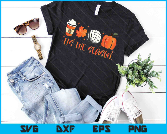 Tis The Season Pumpkin Leaf Latte Otoño Voleibol SVG PNG Archivos de corte digital Tis The Season Pumpkin Leaf Latte Otoño Voleibol SVG PNG Archivos de corte digital