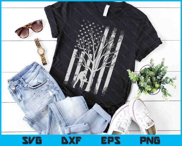Tree Cutter American Flag Chainsaw Operator Arborist Patriot SVG PNG Digital Cutting Files
