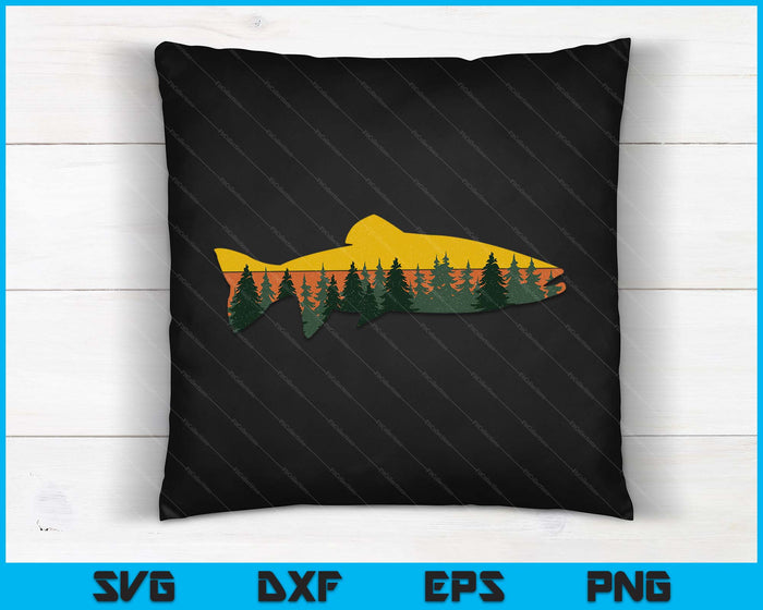 Trout Fly Fishing Outdoor Forest Nature Wildlife Fisherman SVG PNG Digital Printable Files