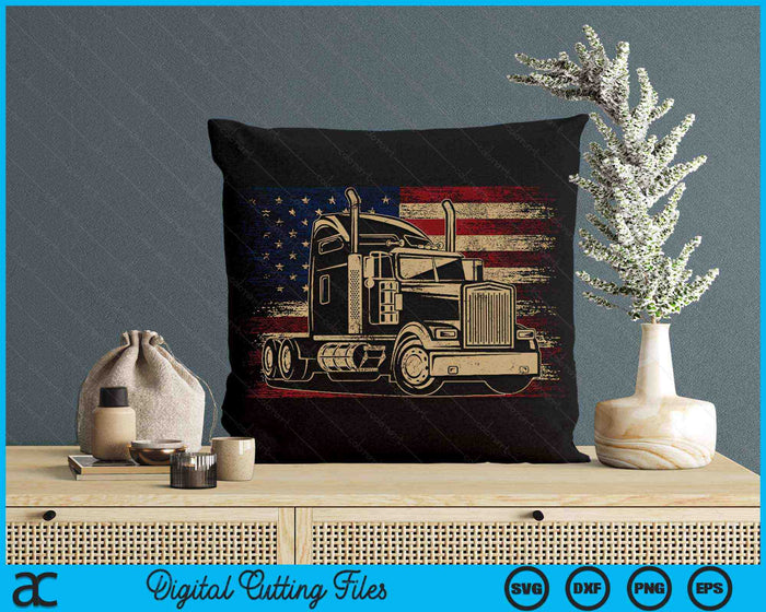 Trucker American Flag Truck Driver SVG PNG Digital Cutting Files Trucker American Flag Truck Driver SVG PNG Digital Cutting Files