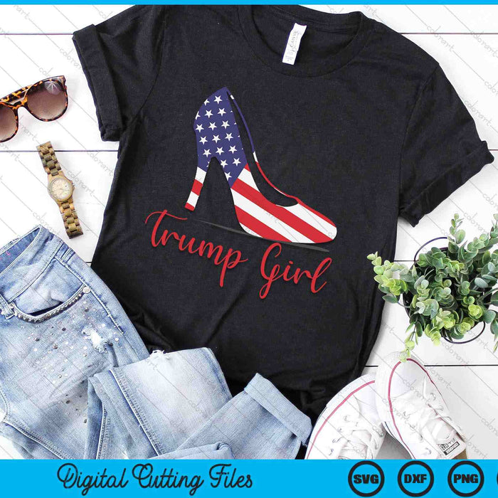 Trump Girl High Heel Stilettos American Flag Trump 2024 SVG PNG Digital Cutting Files Trump Girl High Heel Stilettos American Flag Trump 2024 SVG PNG Digital Cutting Files