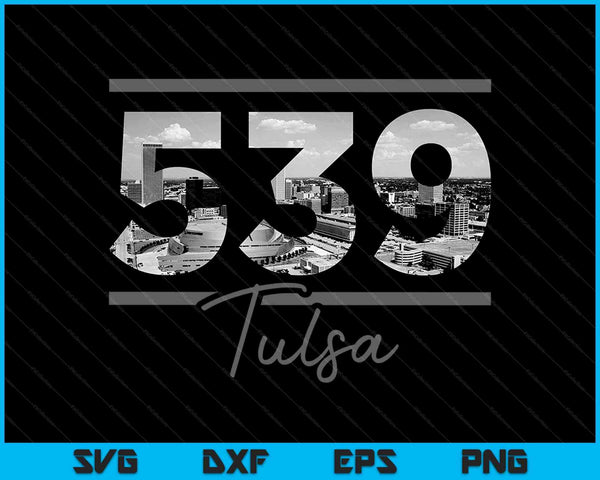 Tulsa 539 Area Code Skyline Oklahoma Vintage SVG PNG Cutting Printable Files