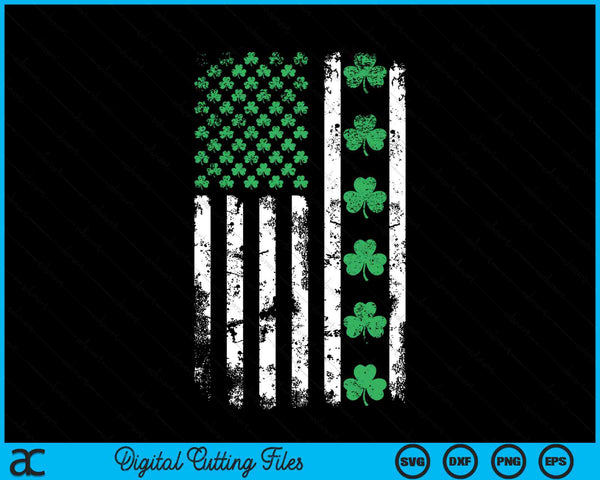 USA American Flag Shamrocks St Patricks Day SVG PNG Digital Printable Files