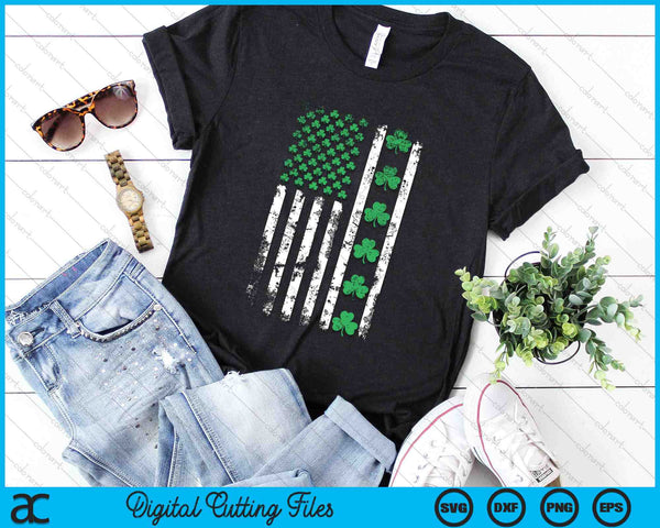 USA American Flag Shamrocks St Patricks Day SVG PNG Digital Printable Files