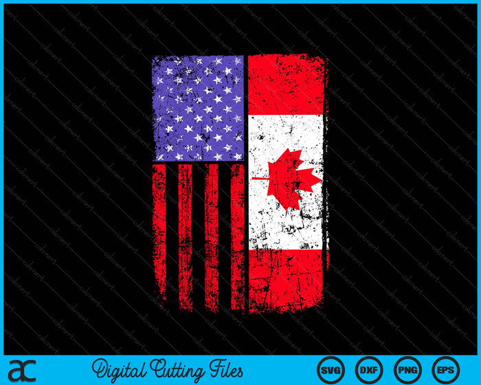USA Canada Flag 4th of July Canadian American SVG PNG Digital Printable Files USA Canada Flag 4th of July Canadian American SVG PNG Digital Printable Files