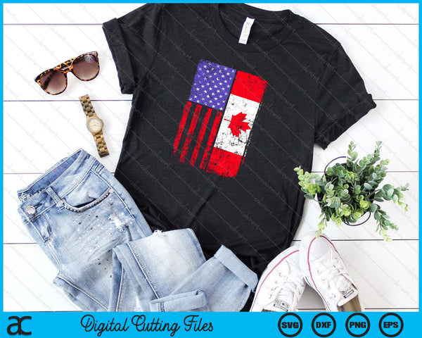 USA Canada Flag 4th of July Canadian American SVG PNG Digital Printable Files