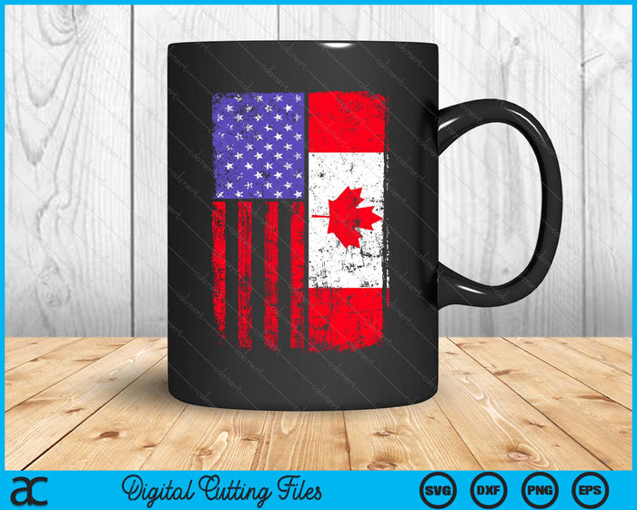 USA Canada Flag 4th of July Canadian American SVG PNG Digital Printable Files