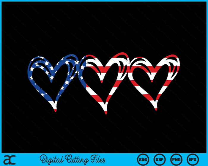 USA Flag Patriotic American Hearts 4th of July SVG PNG Digital Cutting Files USA Flag Patriotic American Hearts 4th of July SVG PNG Digital Cutting Files