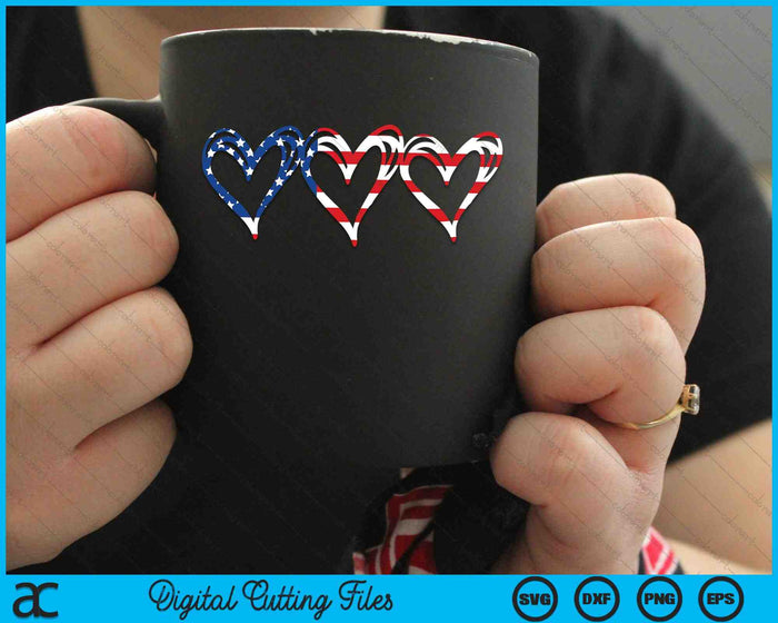 USA Flag Patriotic American Hearts 4th of July SVG PNG Digital Cutting Files USA Flag Patriotic American Hearts 4th of July SVG PNG Digital Cutting Files