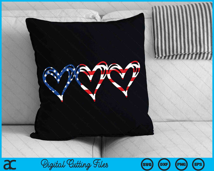 USA Flag Patriotic American Hearts 4th of July SVG PNG Digital Cutting Files USA Flag Patriotic American Hearts 4th of July SVG PNG Digital Cutting Files