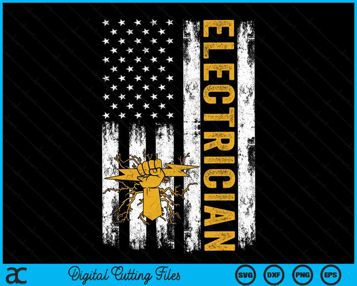USA Flag Patriotic Electrician American Flag SVG PNG Digital Cutting Files USA Flag Patriotic Electrician American Flag SVG PNG Digital Cutting Files