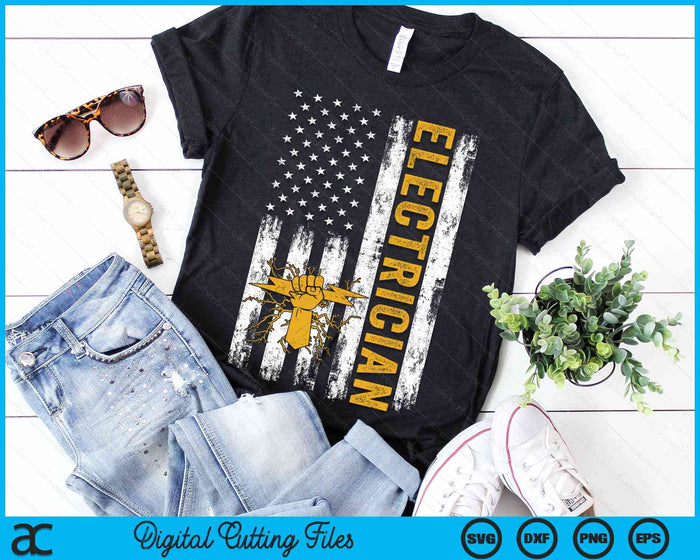 USA Flag Patriotic Electrician American Flag SVG PNG Digital Cutting Files USA Flag Patriotic Electrician American Flag SVG PNG Digital Cutting Files