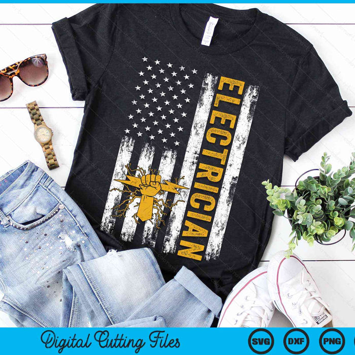 USA Flag Patriotic Electrician American Flag SVG PNG Digital Cutting Files USA Flag Patriotic Electrician American Flag SVG PNG Digital Cutting Files